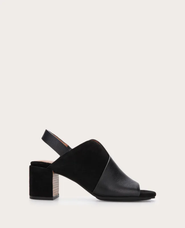 GENTLE SOULS - Charlene Leather Slingback Block Heel Sandal made by Kenneth Cole