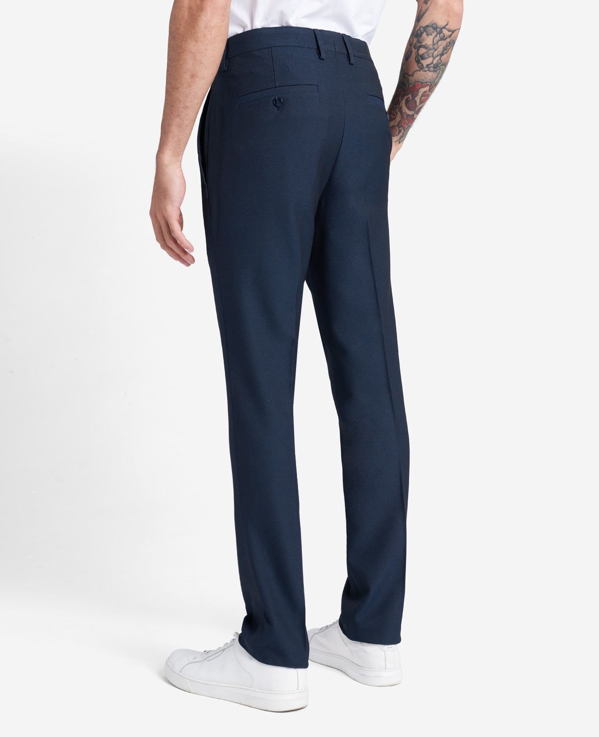Stretch Slim Fit Flex Waistband Flat Front Chino Pant in Dark Navy sold by Kenneth Cole product image thumbnail 5