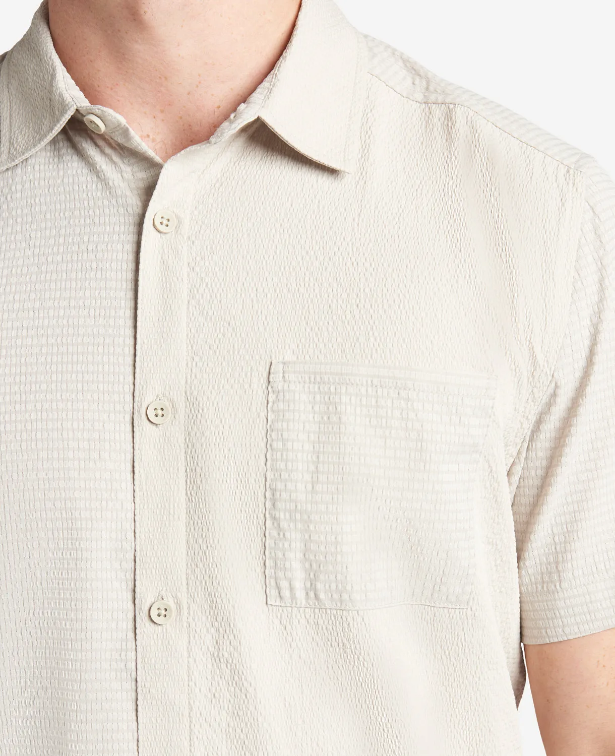 Slim Fit Short-Sleeve Mixed-Media Shirt sold by Kenneth Cole product image thumbnail 3