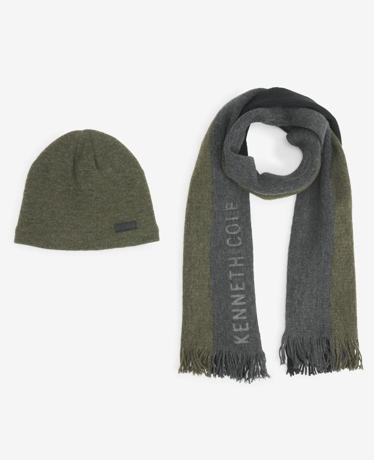 Striped Scarf with Sherpa-Lined Beanie Set sold by Kenneth Cole