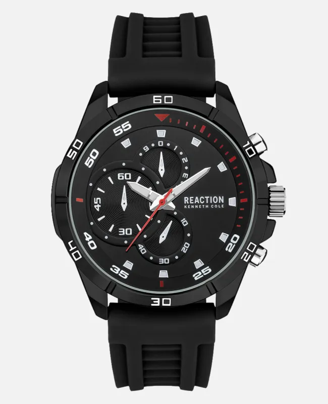 Chronograph Watch with Black Silicone Strap sold by Kenneth Cole