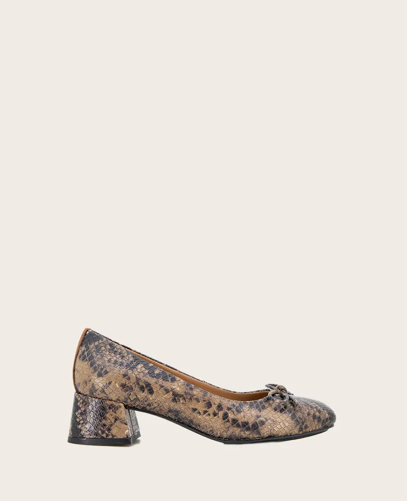 GENTLE SOULS - Lancine Snakeskin Leather Bow Heel sold by Kenneth Cole