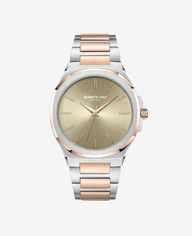Modern Classic Unisex Water Resistant Two-Tone Stainless Steel Bracelet Watch sold by Kenneth Cole