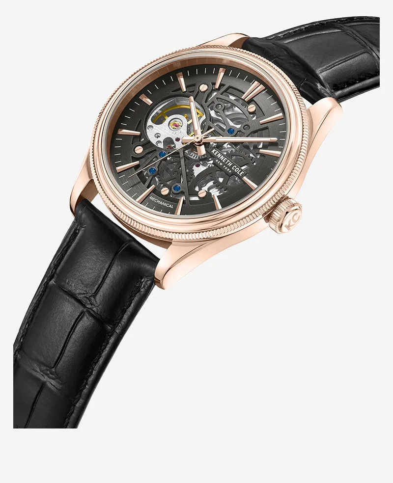 Kenneth Cole Mechanical Black Leather Strap Watch sold by Kenneth Cole product image thumbnail 2