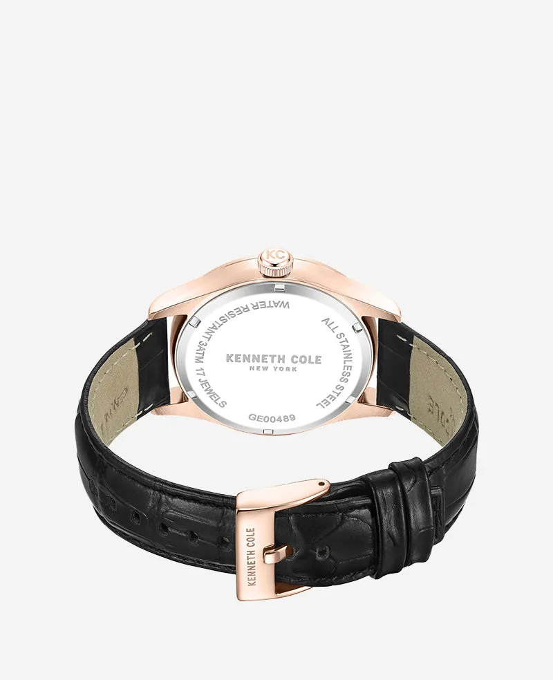 Kenneth Cole Mechanical Black Leather Strap Watch sold by Kenneth Cole product image thumbnail 3