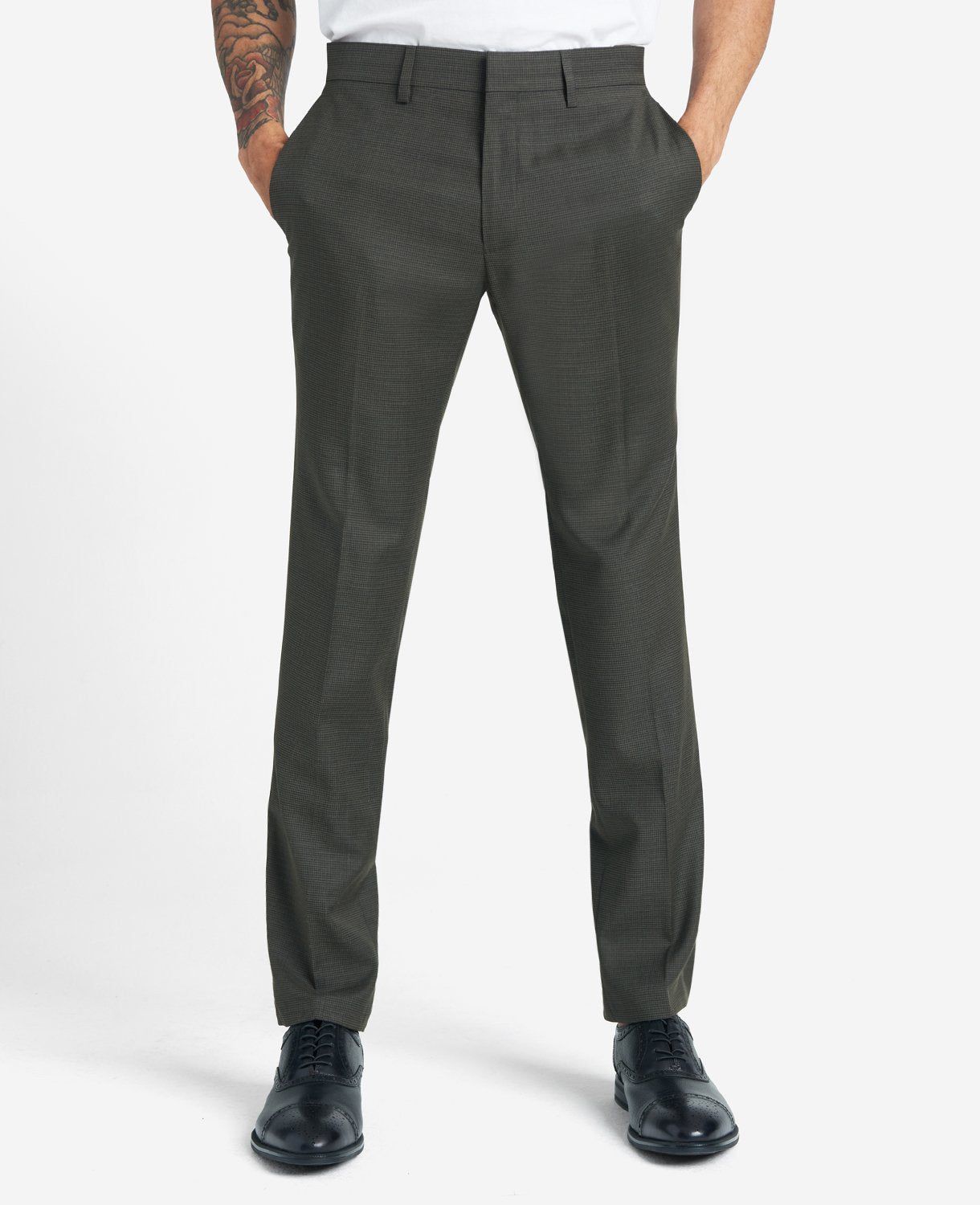 Stretch Micro Houndstooth Skinny-Fit Flex Waistband Dress Pant sold by Kenneth Cole product image thumbnail 5