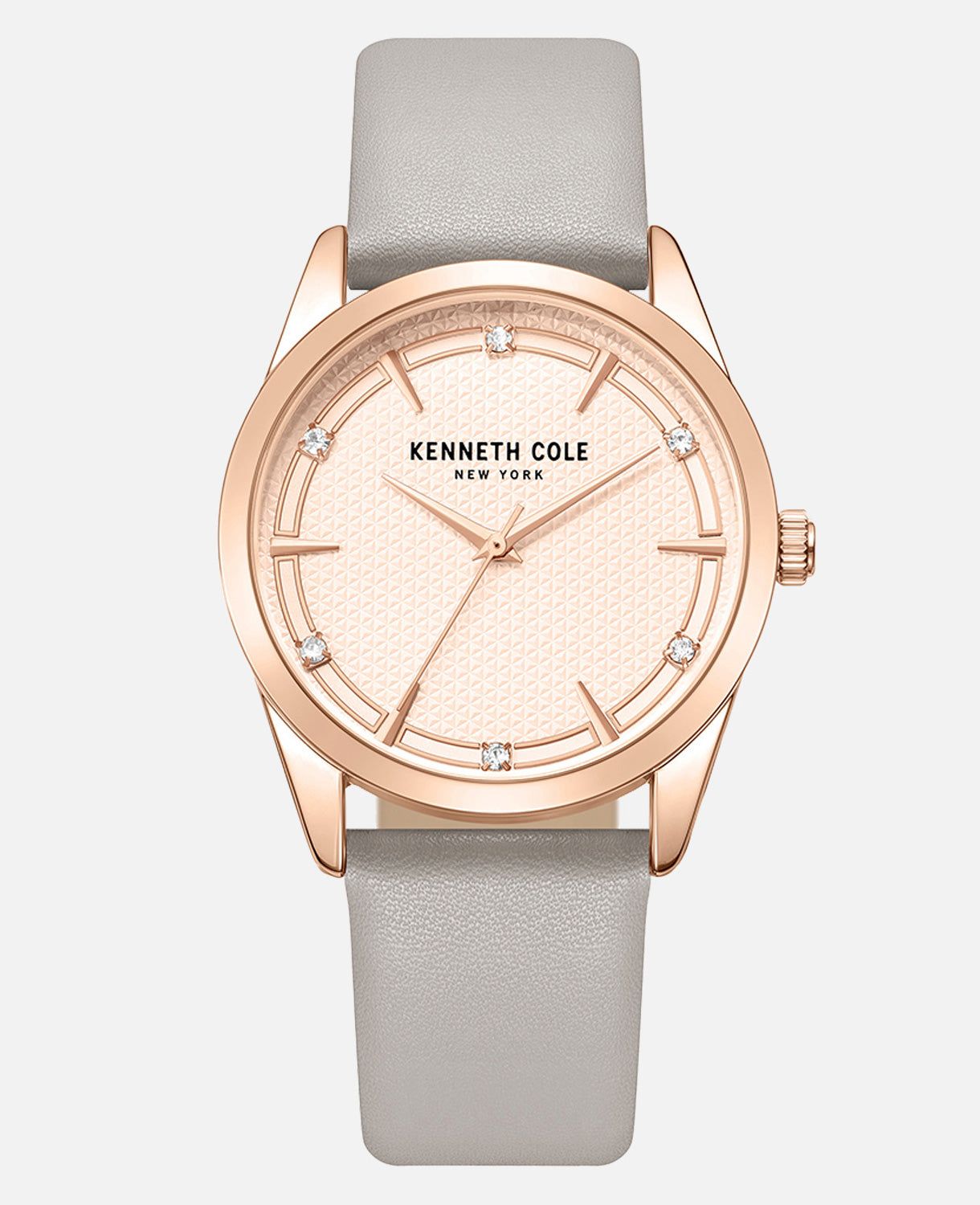 Genuine Diamond Classic Watch with Grey Leather Strap sold by Kenneth Cole