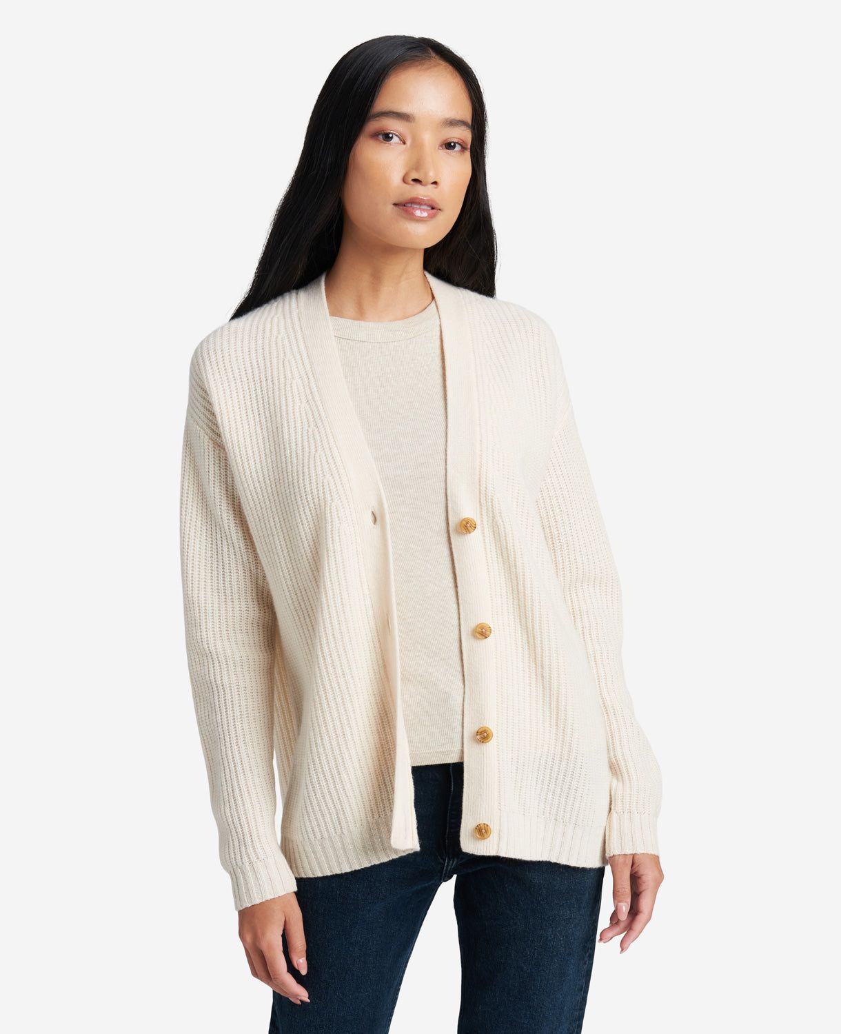 Site Exclusive! Cashmere Ribbed-Knit Cardigan sold by Kenneth Cole product image thumbnail 4