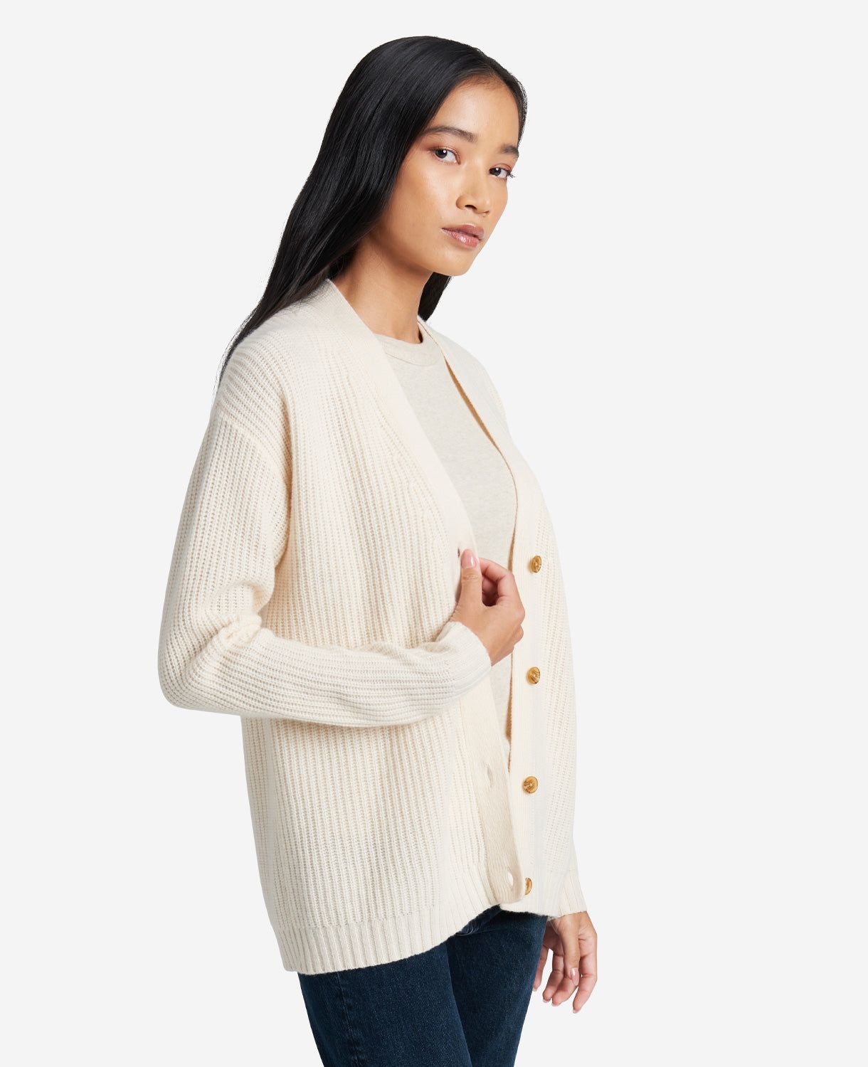 Site Exclusive! Cashmere Ribbed-Knit Cardigan sold by Kenneth Cole
