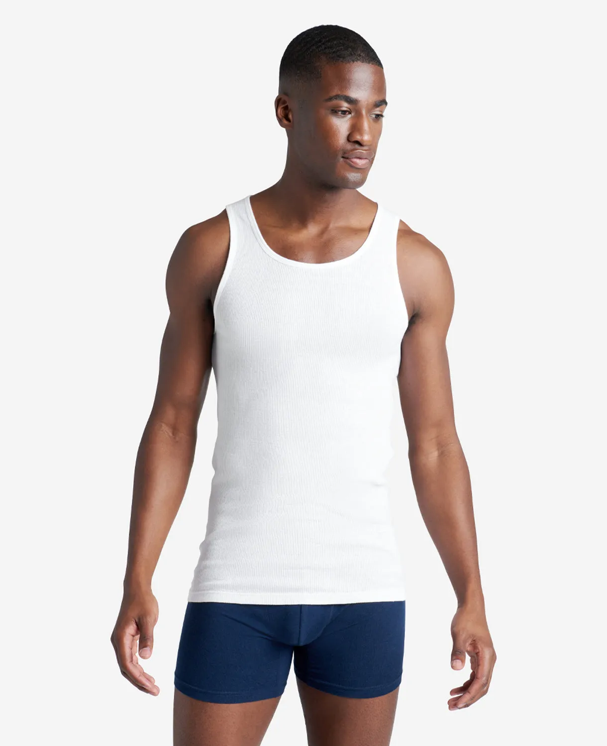 Ribbed-Cotton Tank Undershirt 4-Pack sold by Kenneth Cole
