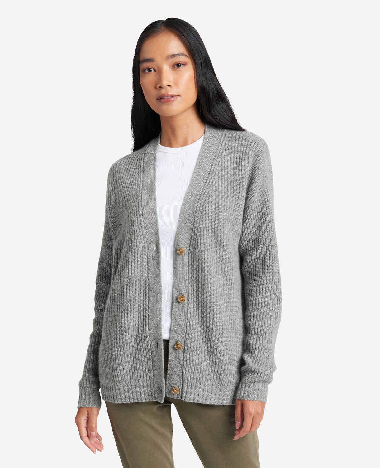 Site Exclusive! Cashmere Ribbed-Knit Cardigan sold by Kenneth Cole product image thumbnail 4