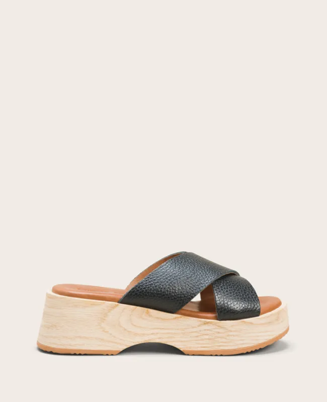 GENTLE SOULS - Orion Leather Slide Wedge Sandal made by Kenneth Cole