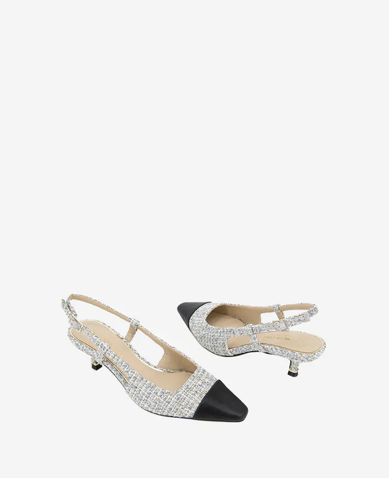 Martha Tweed Cap Toe Slingback Kitten Heel sold by Kenneth Cole product image thumbnail 2