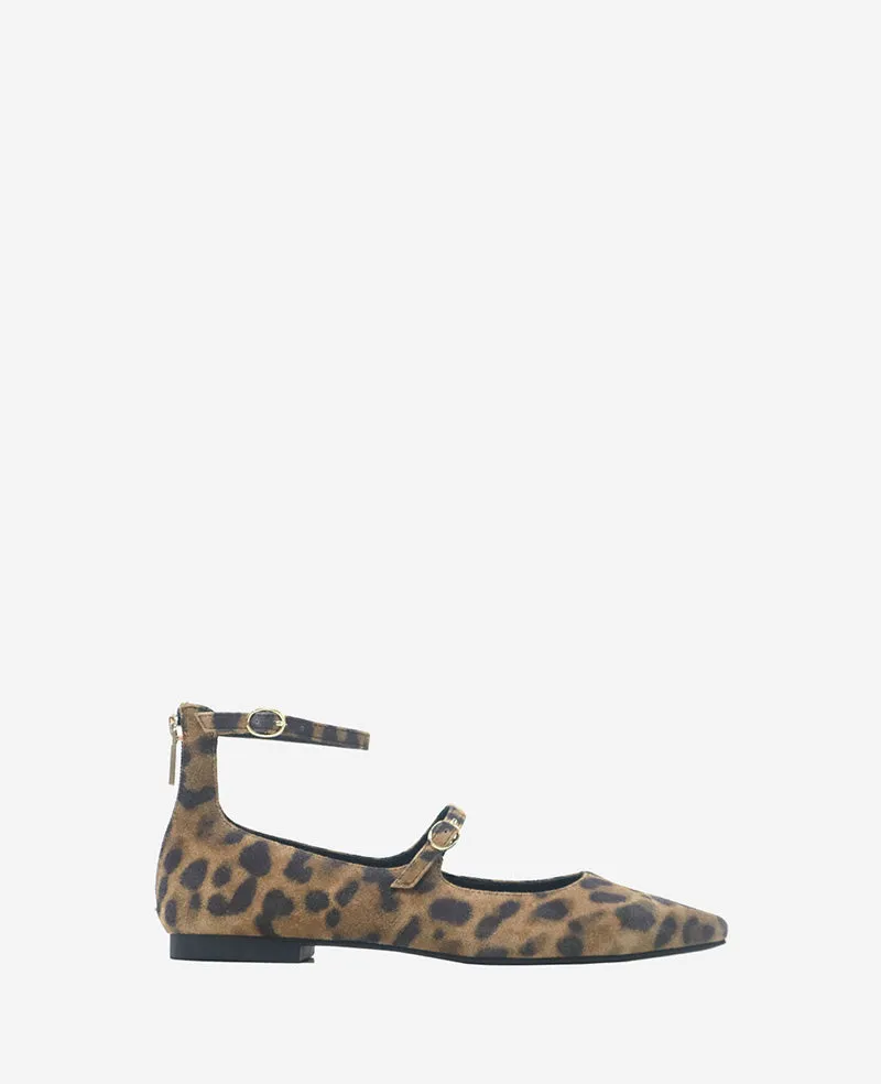 Nolita Leopard Suede Ankle Strap Mary Jane Flat sold by Kenneth Cole