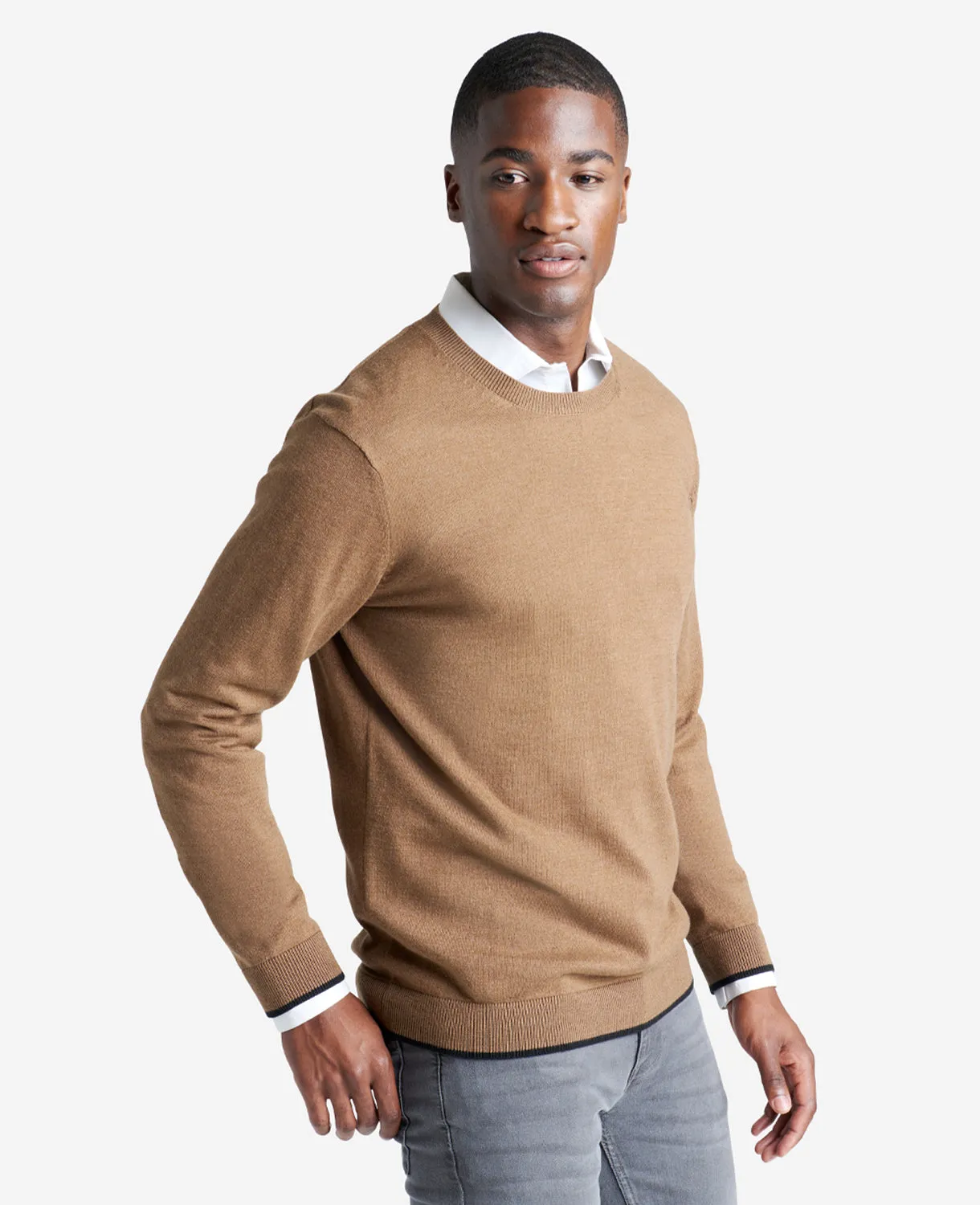 Crew Neck Sweater with Tipping Details sold by Kenneth Cole