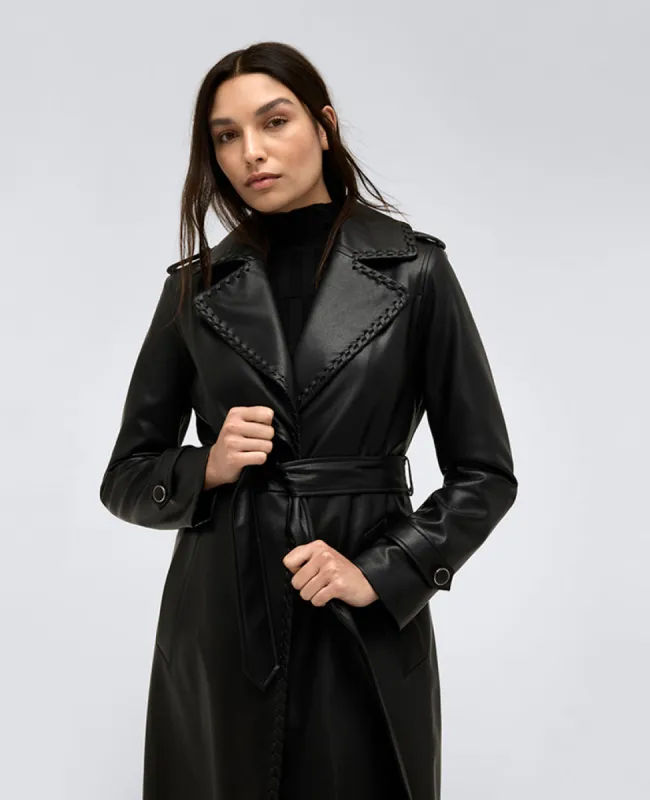 Faux Leather Belted Trench sold by Kenneth Cole