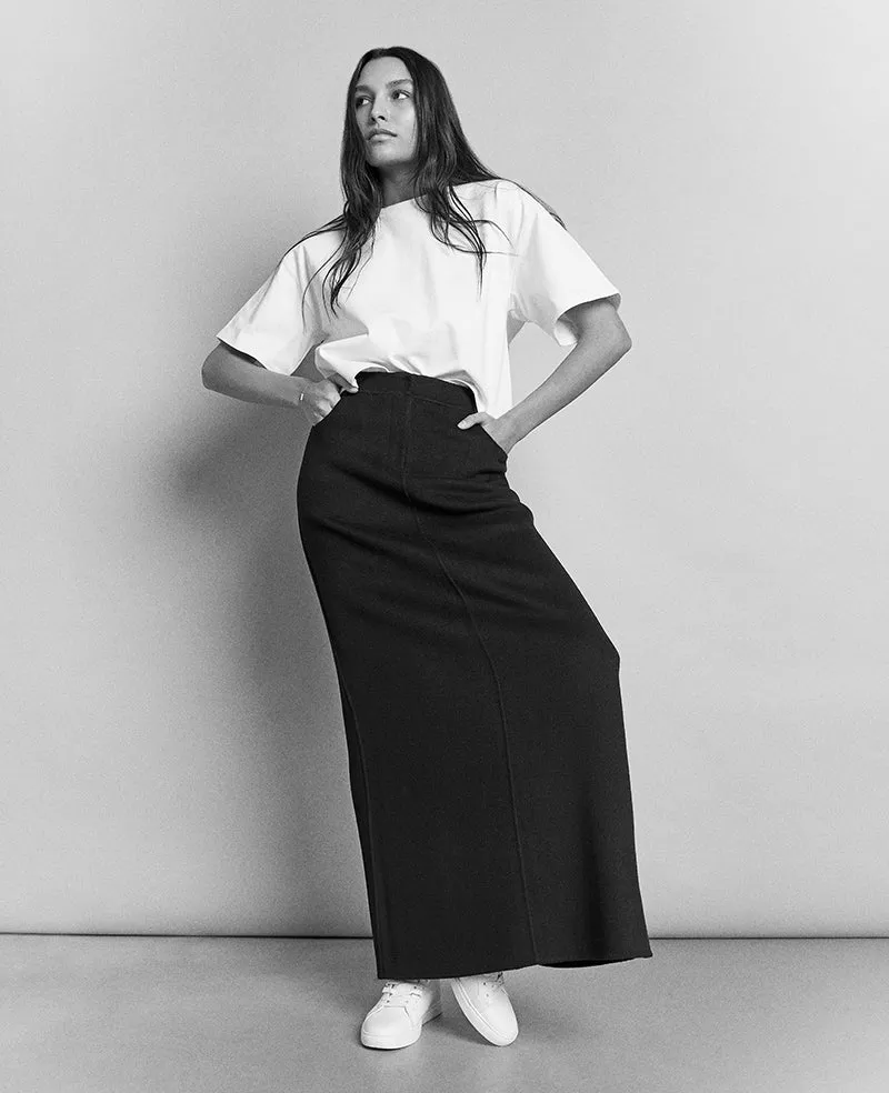 Vegan Suede Fly Front Belted Maxi Skirt sold by Kenneth Cole product image thumbnail 2