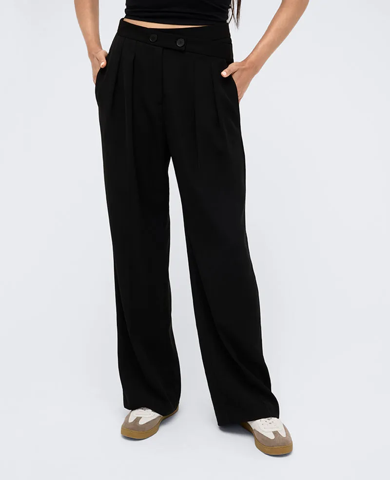 Twill Crisscross Waistband Wide Leg Trouser sold by Kenneth Cole product image thumbnail 2