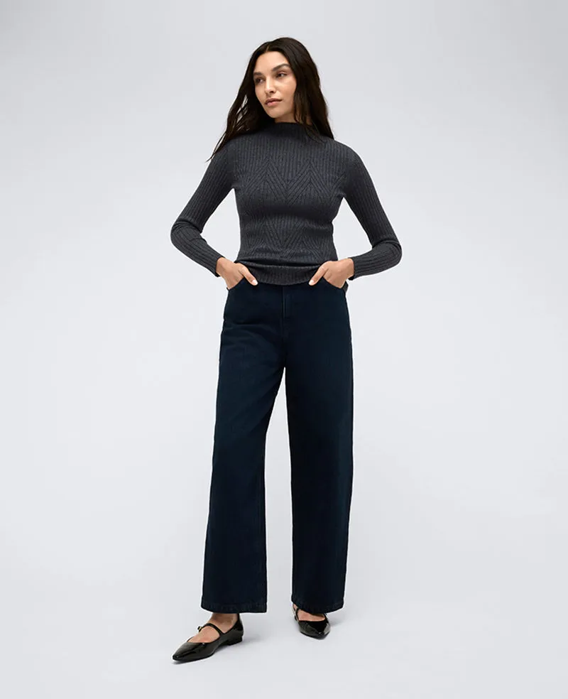 Ribbed Mock Neck Chevron Stitch Sweater sold by Kenneth Cole product image thumbnail 3