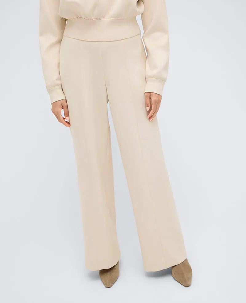 Faux Suede Scuba High Rise Pull-On Wide Leg Pant sold by Kenneth Cole