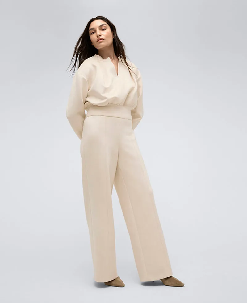 Faux Suede Scuba High Rise Pull-On Wide Leg Pant sold by Kenneth Cole product image thumbnail 2