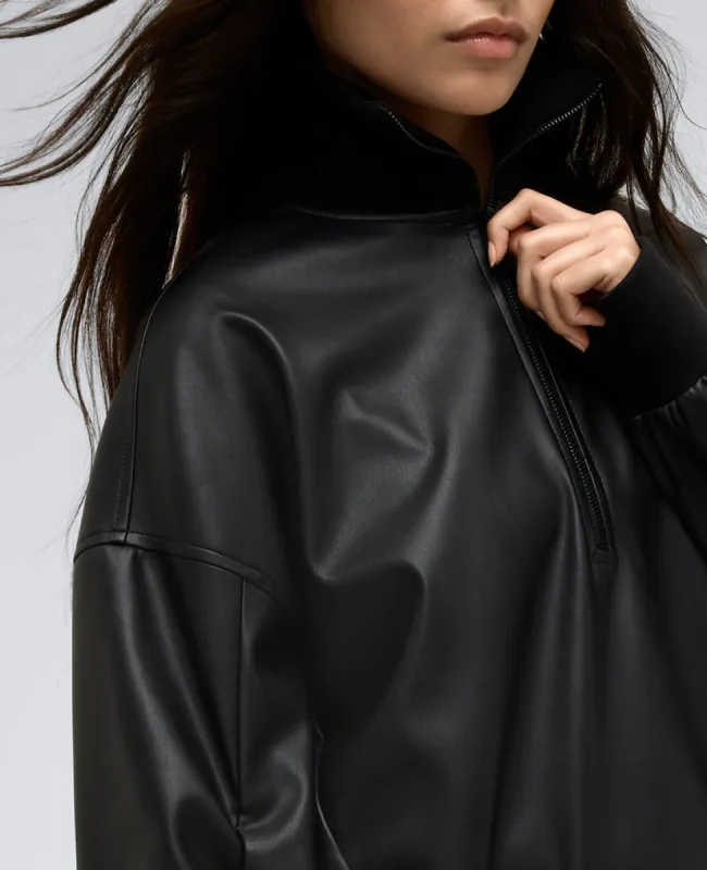 Vegan Leather Half Zip Pullover sold by Kenneth Cole