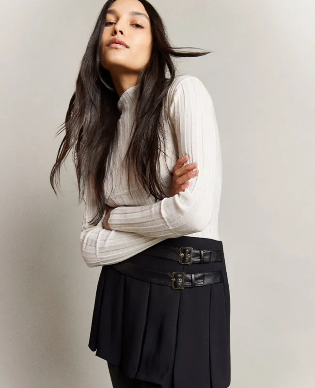 Box Pleat Mini Skort W/ Double Belt sold by Kenneth Cole