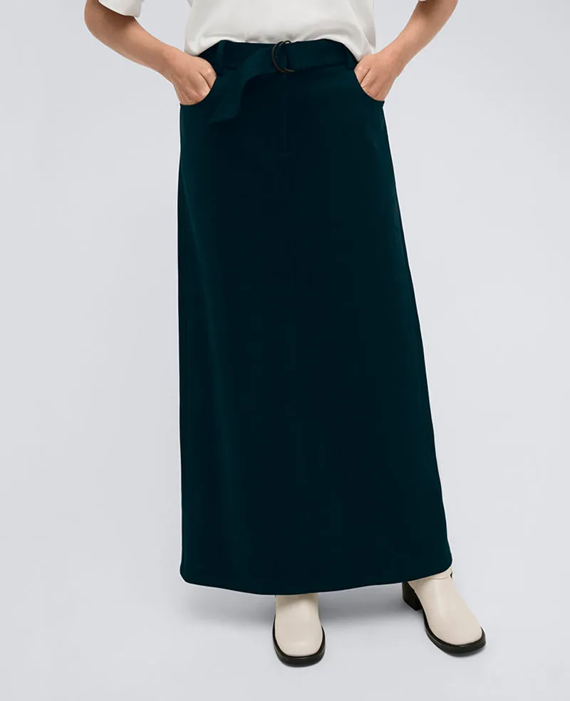Vegan Suede Fly Front Belted Maxi Skirt sold by Kenneth Cole product image thumbnail 3