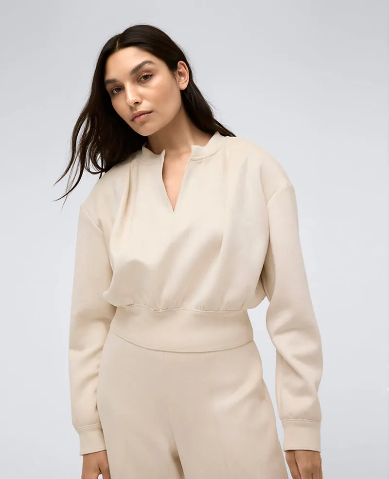 Faux Suede Scuba Long Sleeve Split Neck Pullover sold by Kenneth Cole product image thumbnail 2