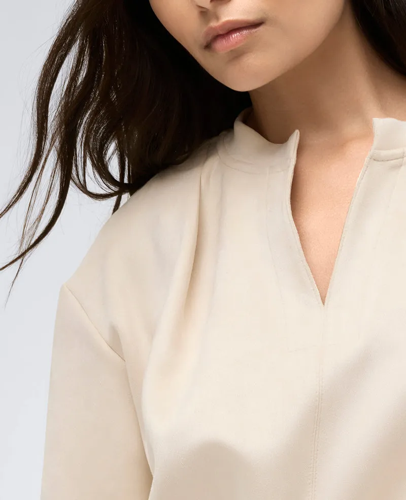 Faux Suede Scuba Long Sleeve Split Neck Pullover sold by Kenneth Cole product image thumbnail 3