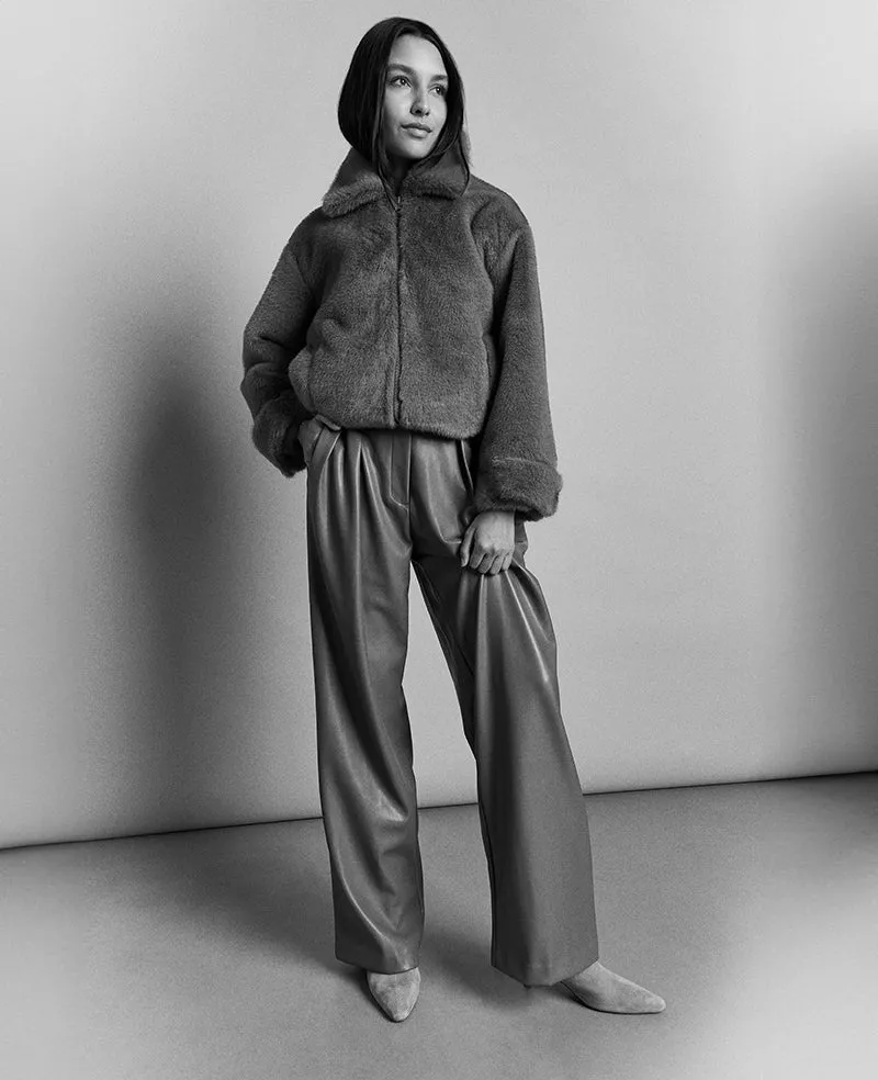 Faux Fur Zip Front Jacket sold by Kenneth Cole product image thumbnail 2