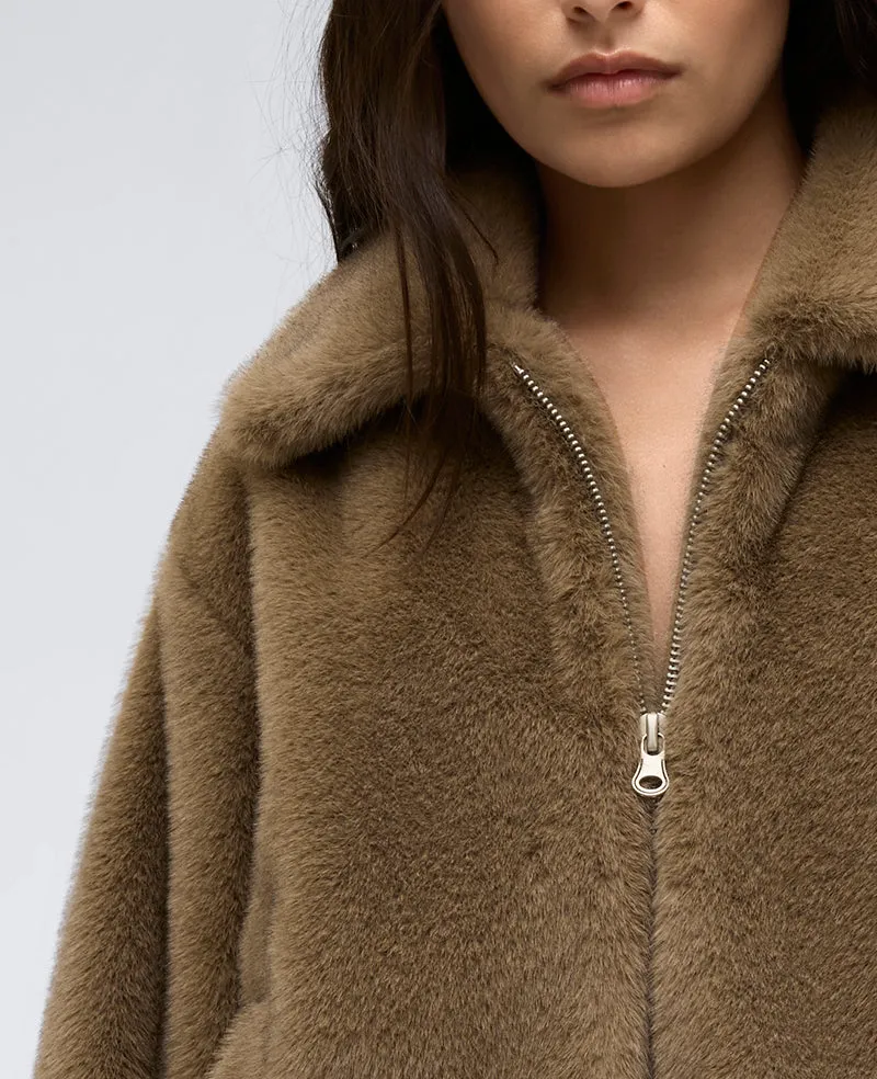 Faux Fur Zip Front Jacket sold by Kenneth Cole product image thumbnail 4