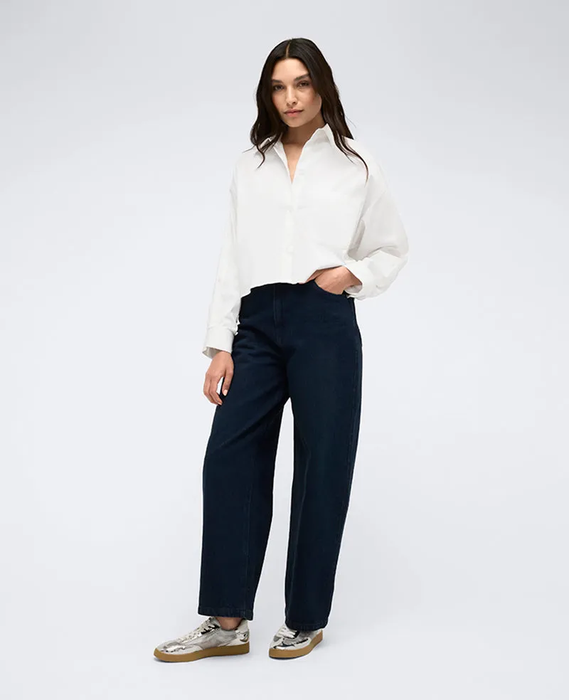 Button Front Crop Boyfriend Shirt sold by Kenneth Cole product image thumbnail 3