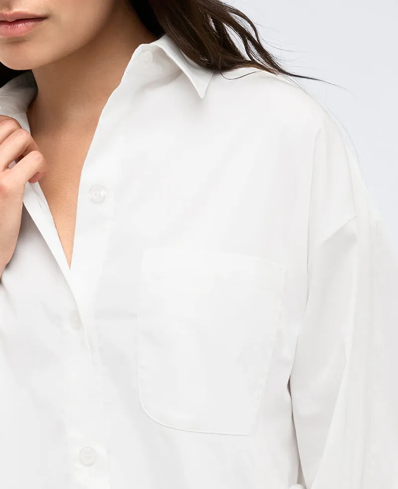 Button Front Crop Boyfriend Shirt sold by Kenneth Cole product image thumbnail 4