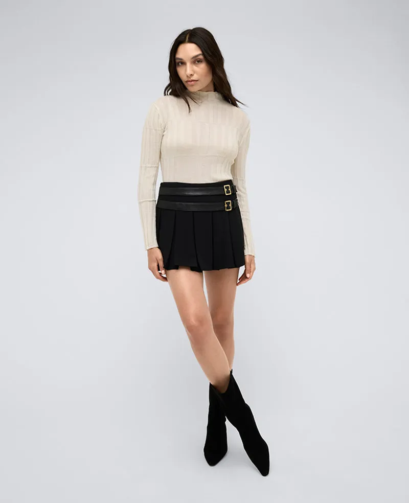 Box Pleat Mini Skort W/ Double Belt sold by Kenneth Cole product image thumbnail 3