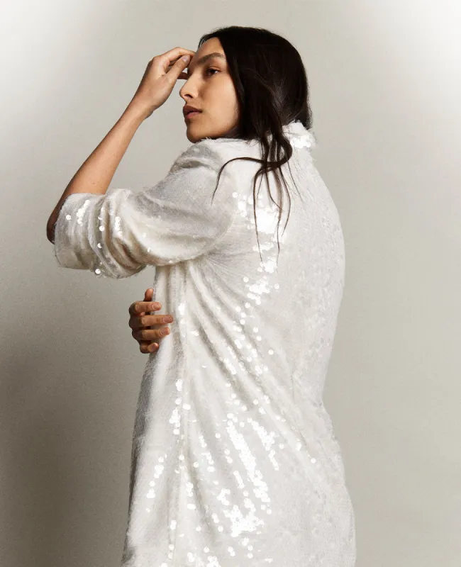 Sequin Notch Collar Topper sold by Kenneth Cole