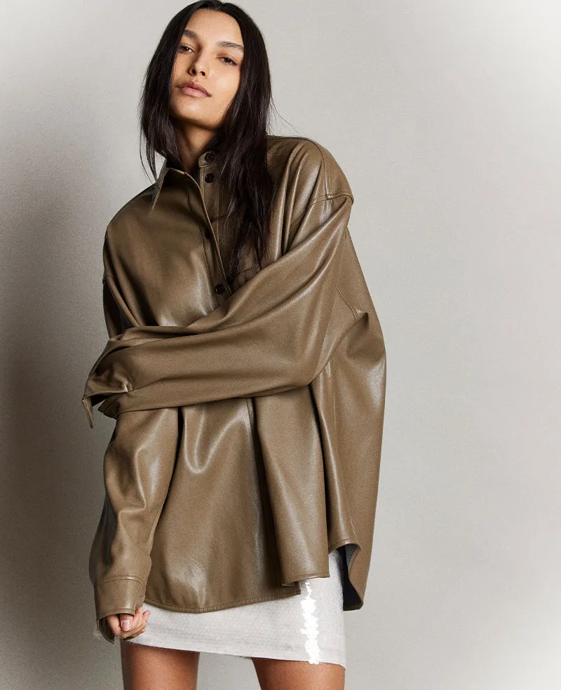 Vegan Leather Oversized Shacket sold by Kenneth Cole