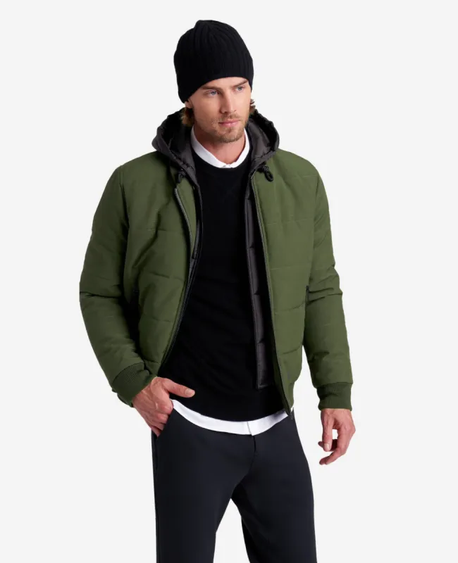 Oxford Detachable Hooded Bomber Jacket sold by Kenneth Cole
