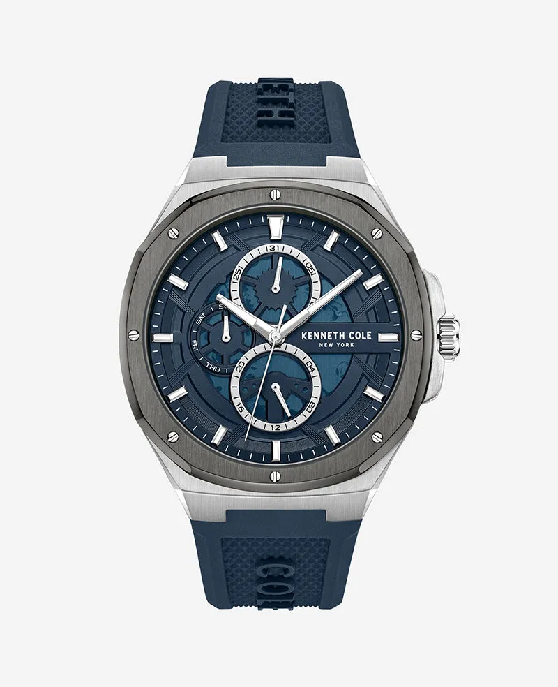 Kenneth Cole Dress Sport Blue Silicon Strap Watch sold by Kenneth Cole