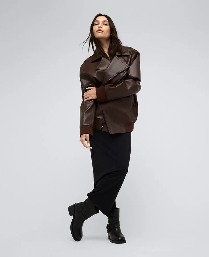 Vegan Leather Oversized Raw Edge Moto Jacket sold by Kenneth Cole product image thumbnail 5