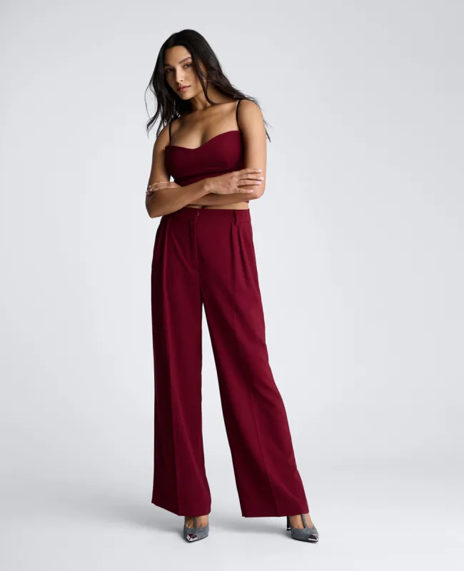 High Rise Fly Front Double Pleat Wide Leg Pant sold by Kenneth Cole