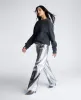 Vegan Metallic Fly Front Mid Rise Wide Leg Pant sold by Kenneth Cole