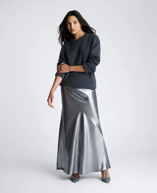 Metallic Foil Pull On Bias Flared Maxi Skirt sold by Kenneth Cole