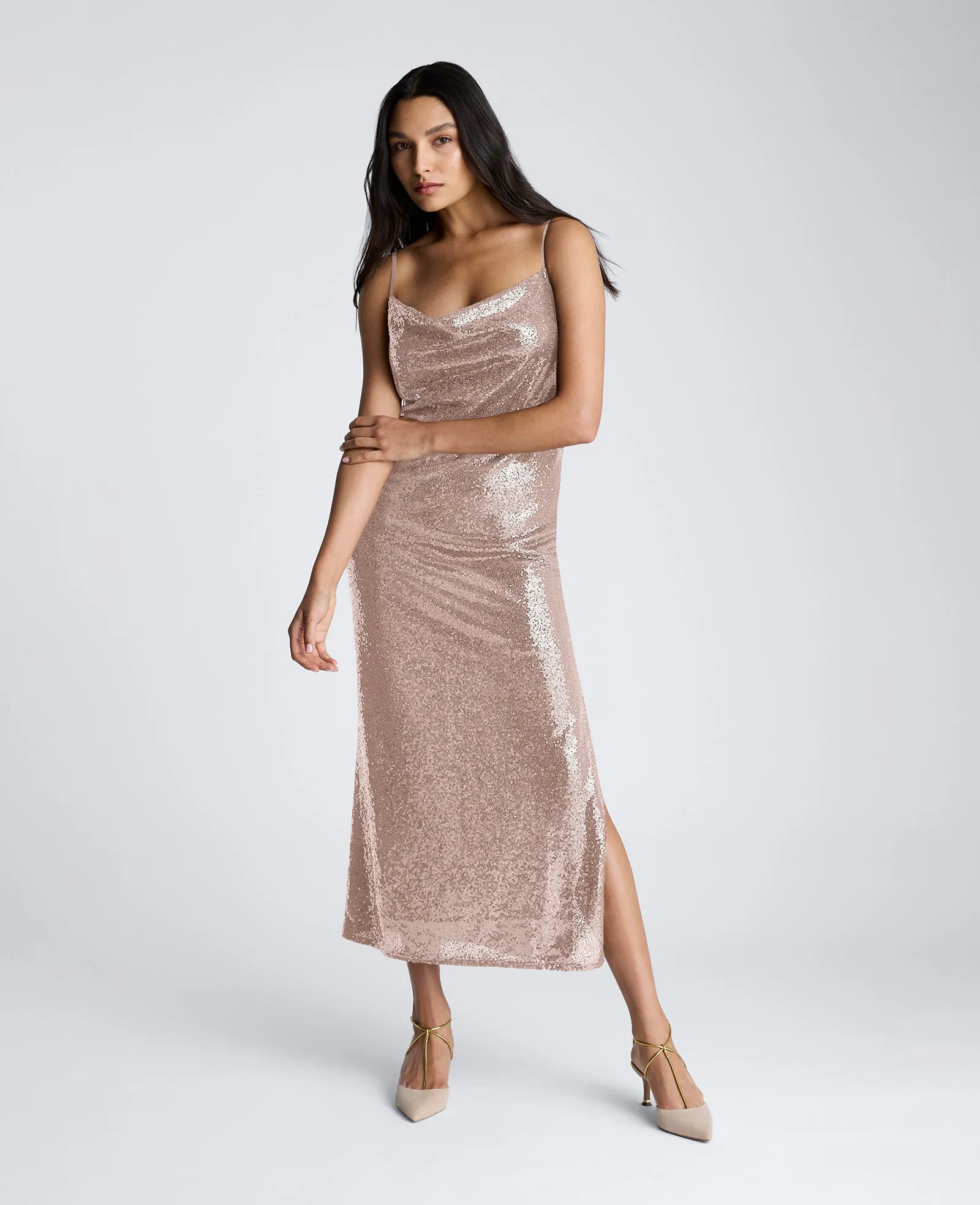 Sequin Cowl Neck Maxi Slip Dress sold by Kenneth Cole product image thumbnail 5
