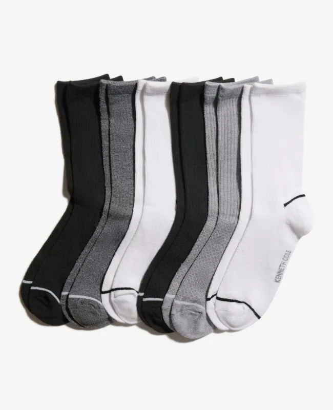 Fine Rib-Diamond Texture Crew Socks 6-Paco sold by Kenneth Cole