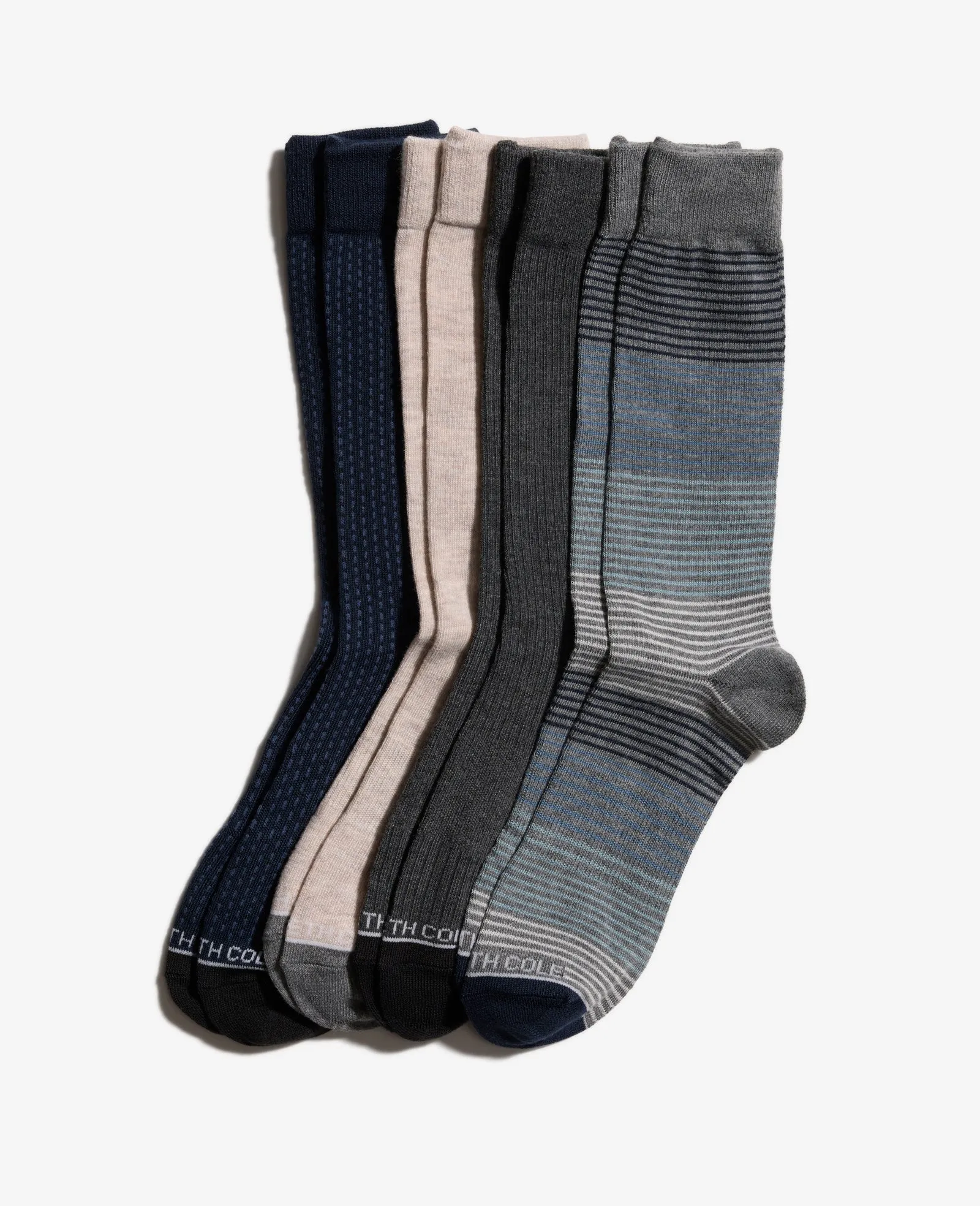 Men's Vertical Dash Dress Crew Socks 4-Pack sold by Kenneth Cole