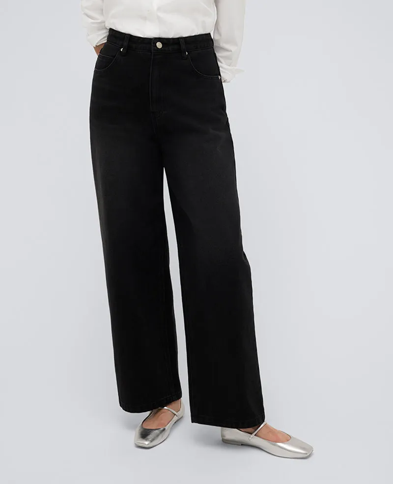 High Rise Barrel Leg Denim Jean sold by Kenneth Cole