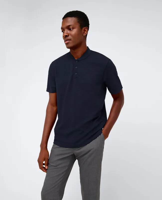 Performance Band-Collar Henley Polo sold by Kenneth Cole
