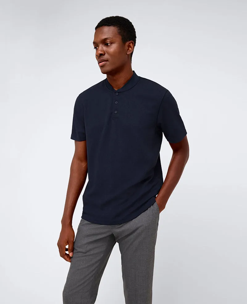 Performance Band-Collar Henley Polo sold by Kenneth Cole