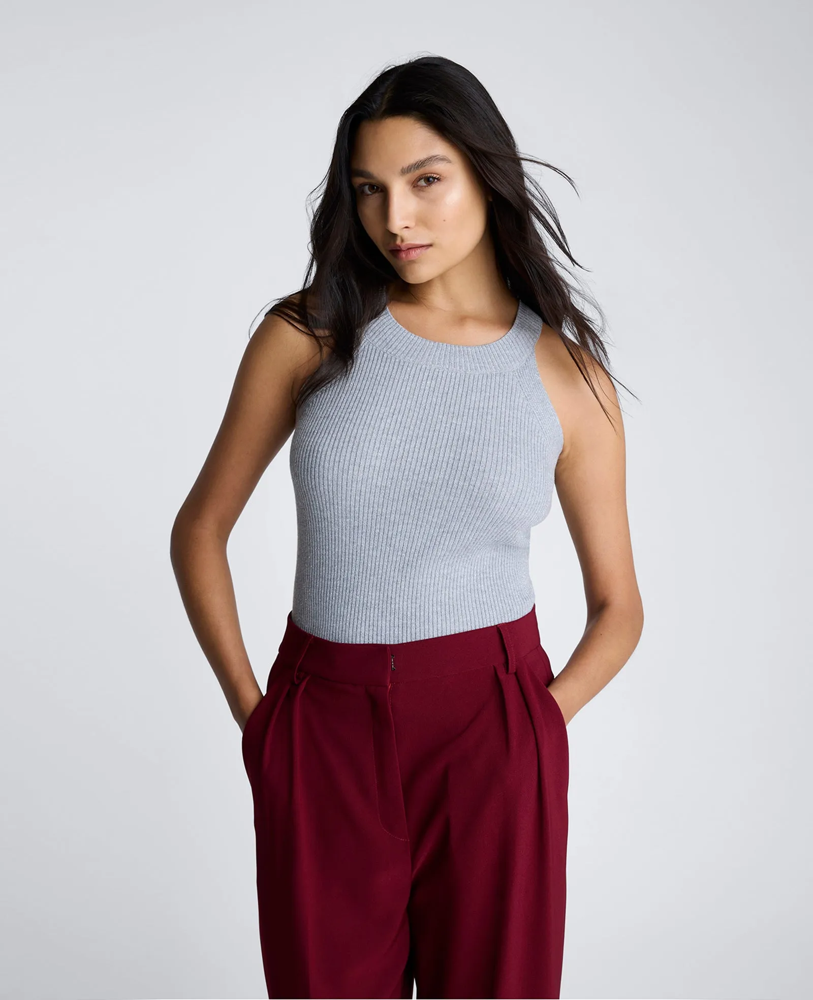 Ribbed Metallic Halter Sweater sold by Kenneth Cole product image thumbnail 3